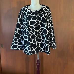 Sandro Monochrome Geometric Pattern blazer